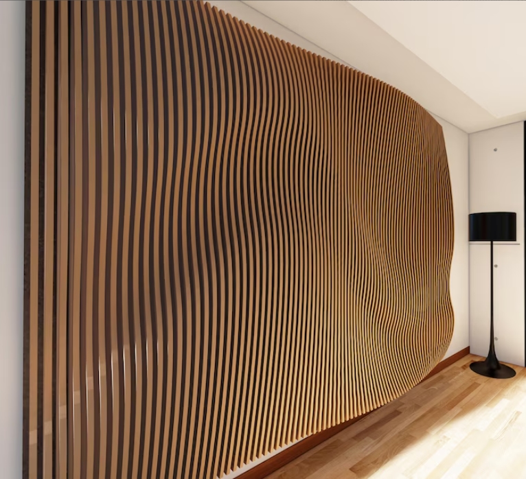 Parametrische Wandgestaltung aus Holz